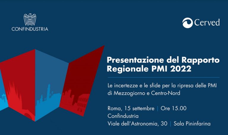 Invito per i partecipanti al progetto distico alla presentazione del Rapporto Regionale PMI 2022